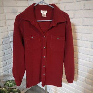 2 / $30.00 - Weekend Zone Ladies Size Medium Red Button Front Fleece Jacket